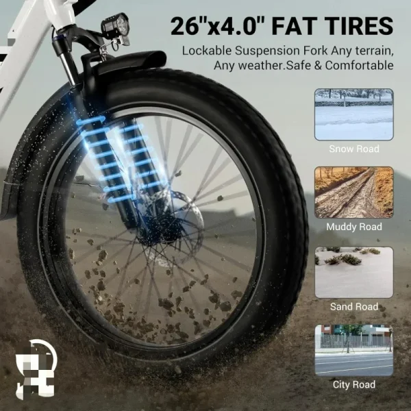 ALander S Certified 26-Inch Fat Tire Mountain E-Bike | Step-Through Frame, 720W Motor, Adults Ebike - Image 4