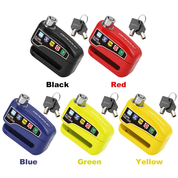 Bicycle Alarm Disc Brake Lock – Electric Alarm Padlock with Keys - Image 3