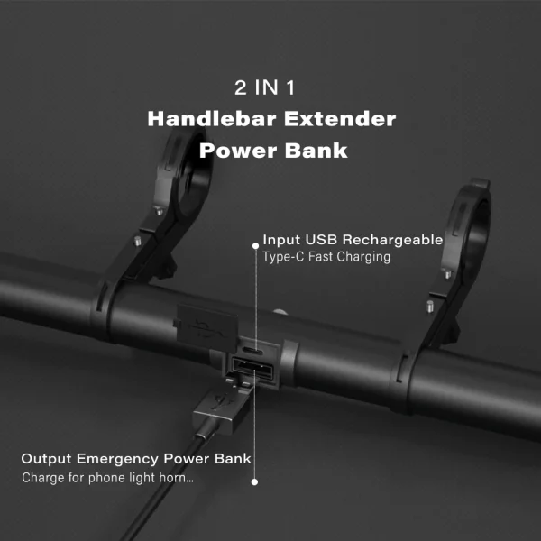 ZK40 Handlebar Extender | Bicycle Extension Bracket for Bike Headlight, GoPro, Phone Holder, and Accessories - Image 3