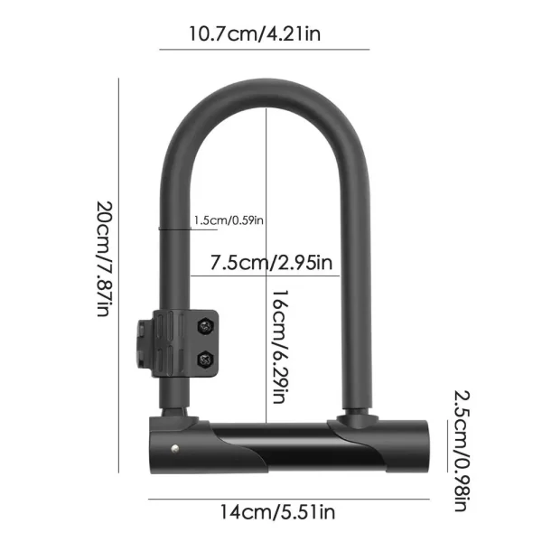 Heavy Duty U-Lock Bicycle Lock | Sturdy Anti-Theft Combination Lock with Bracket for Secure and Convenient Cycling - Image 7