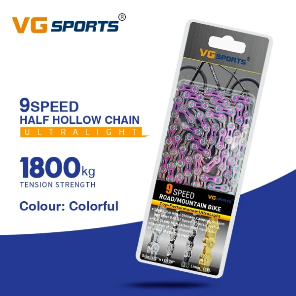 VG Sports Ultralight Bicycle Chain – 8, 9, 10, 11, 12 Speed Half/Full Hollow Silver Chain for Mountain & Road Bikes - Image 11