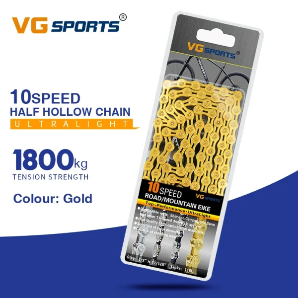 VG Sports Ultralight Bicycle Chain – 8, 9, 10, 11, 12 Speed Half/Full Hollow Silver Chain for Mountain & Road Bikes - Image 19