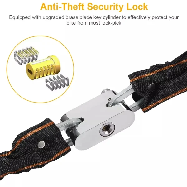 3.28FT Heavy Duty Motorcycle and Bicycle Chain Lock – Anti-Theft Padlock Security for Bikes - Image 3