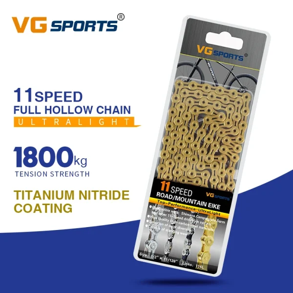 VG Sports Ultralight Bicycle Chain – 8, 9, 10, 11, 12 Speed Half/Full Hollow Silver Chain for Mountain & Road Bikes - Image 17