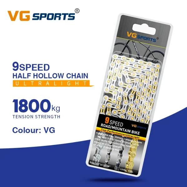 VG Sports Ultralight Bicycle Chain – 8, 9, 10, 11, 12 Speed Half/Full Hollow Silver Chain for Mountain & Road Bikes - Image 18