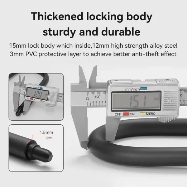 Heavy Duty U-Lock Bicycle Lock | Sturdy Anti-Theft Combination Lock with Bracket for Secure and Convenient Cycling - Image 5