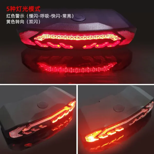 Bike Brake Taillight Turn Light Wireless Remote Control Turning lamp LED Waterproof Bicycle Alarm Anti Theft Rear Lights - Image 4