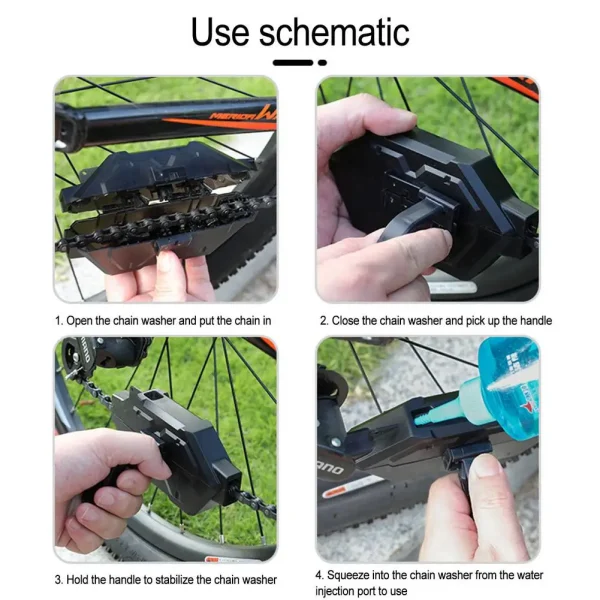 Portable Bicycle and Motorcycle Chain Cleaner | Bike Brushes and Scrubber Wash Tool for MTB, Road Bikes, and Cycling Maintenance - Image 3