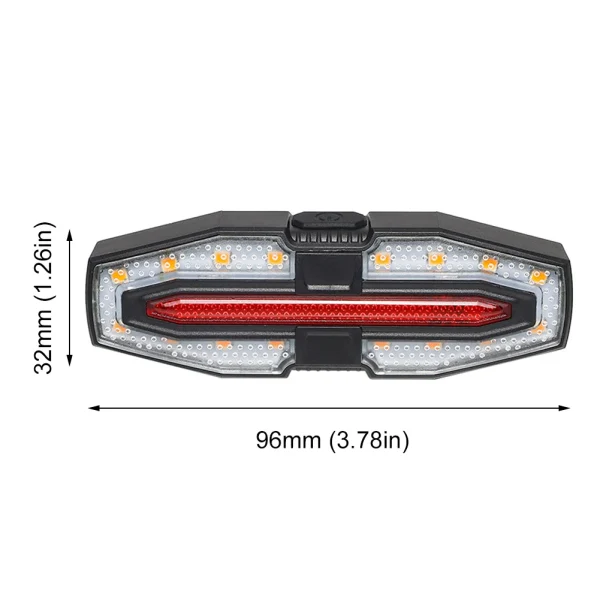 Rechargeable Bike Tail Light | Turn Signals, Wireless Remote, Warning Lights for Night Riding - Image 6