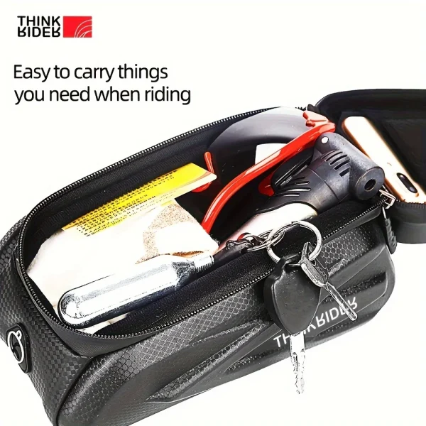 ThinkRider 2L Bike Frame Bag | Waterproof Cycling Bag with 7-Inch Touchscreen Phone Holder - Image 4